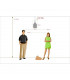3 Light Outdoor Ceiling Pendant Light Brass, Clear IP44, E14