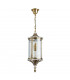 4 Light Outdoor Ceiling Pendant Light Antique Brass, Clear with Crystal Decor IP44, E14