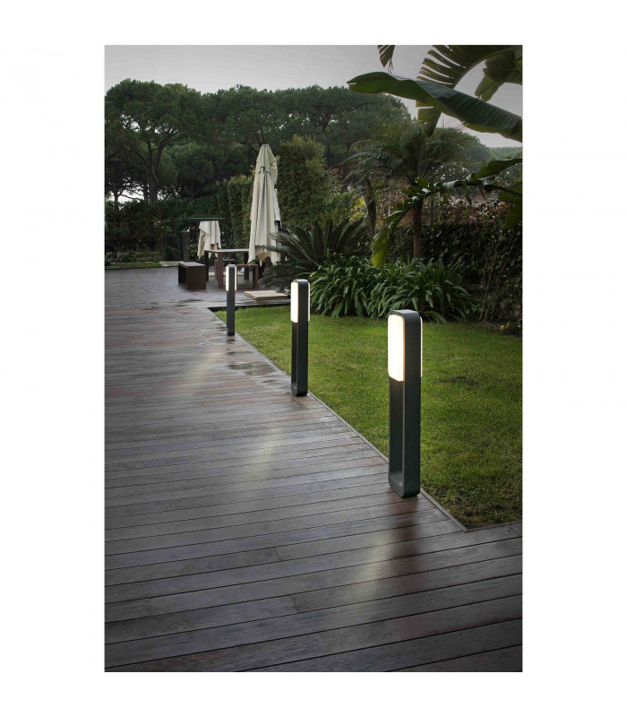 LED Outdoor Bollard Light White, Dark Grey IP65
