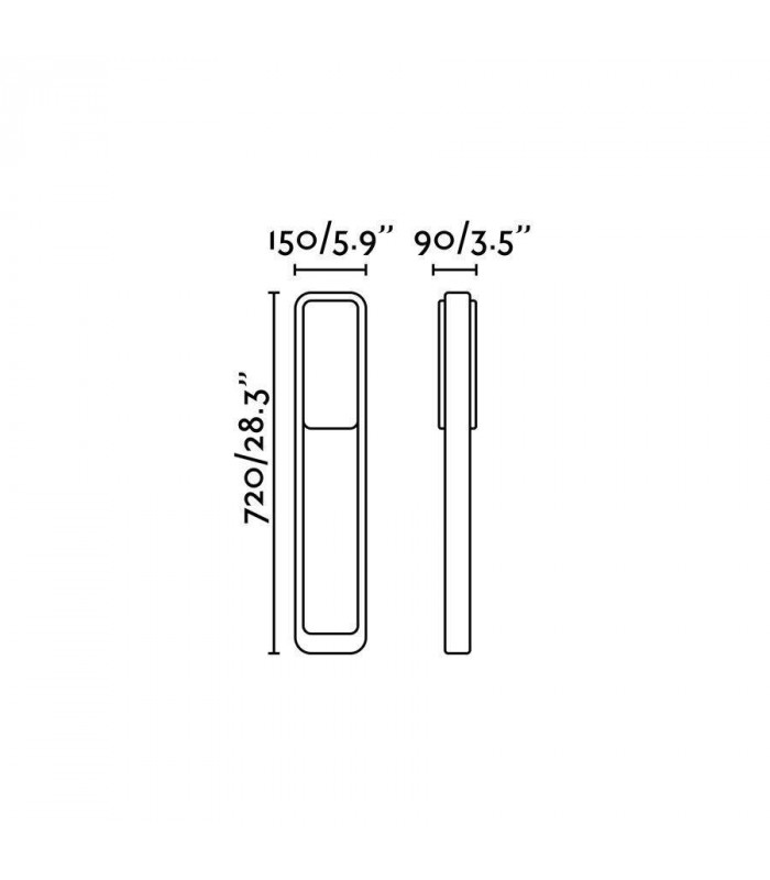 LED Outdoor Bollard Light White, Dark Grey IP65
