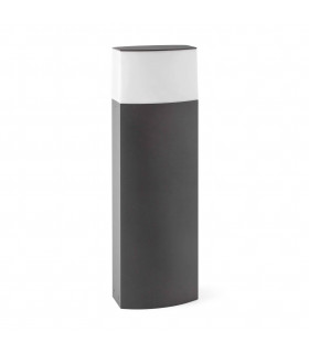 1 Light Outdoor Short Bollard Light White, Dark Grey IP44, E27