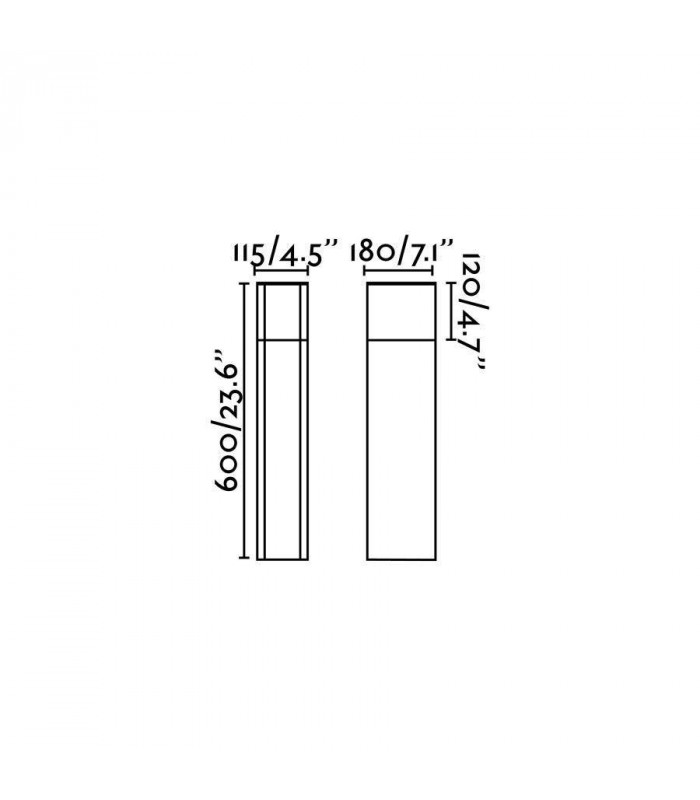 1 Light Outdoor Short Bollard Light White, Dark Grey IP44, E27