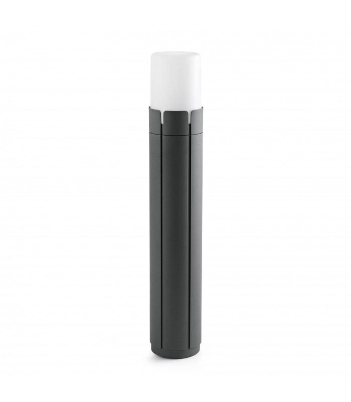 1 Light Outdoor Tall Bollard Light White, Dark Grey IP65, E27