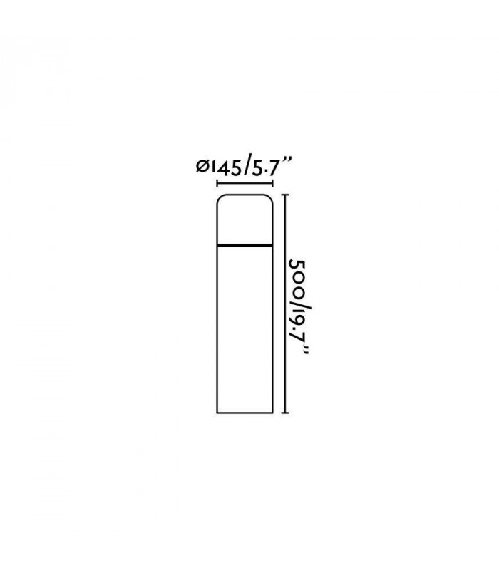 LED Outdoor Bollard Light White, Dark Grey IP65