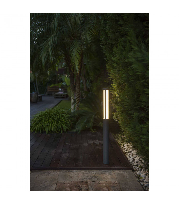LED Outdoor Tall Bollard Light Dark Grey IP54