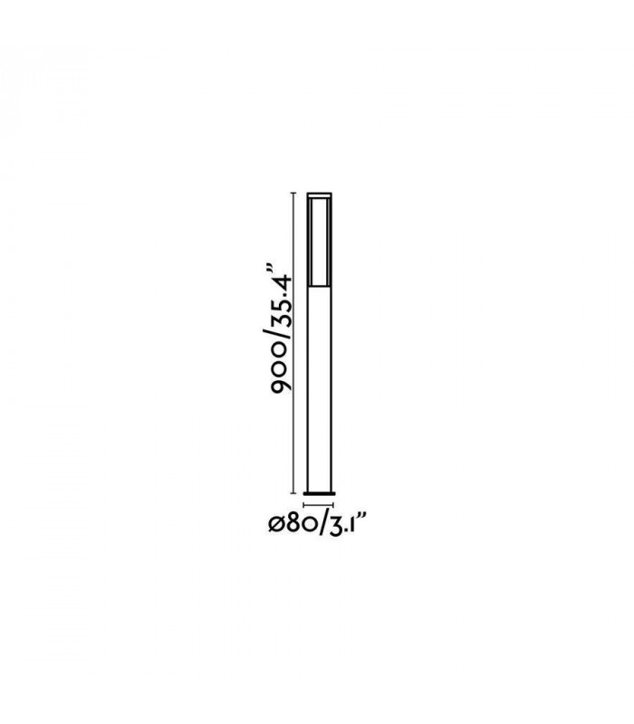 LED Outdoor Tall Bollard Light Dark Grey IP54