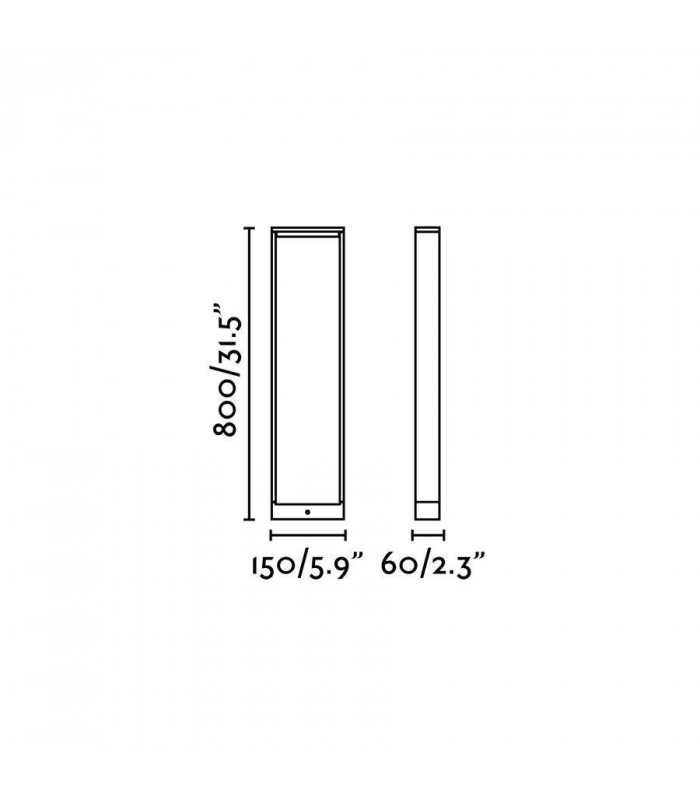 LED Outdoor Tall Bollard Light Dark Grey IP54