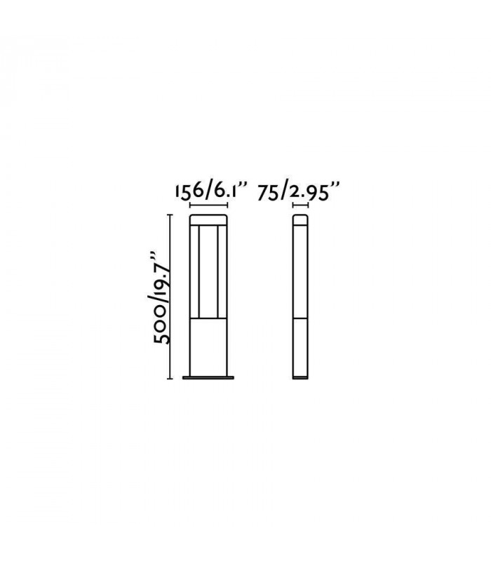 LED Outdoor Short Bollard Light Dark Grey IP54