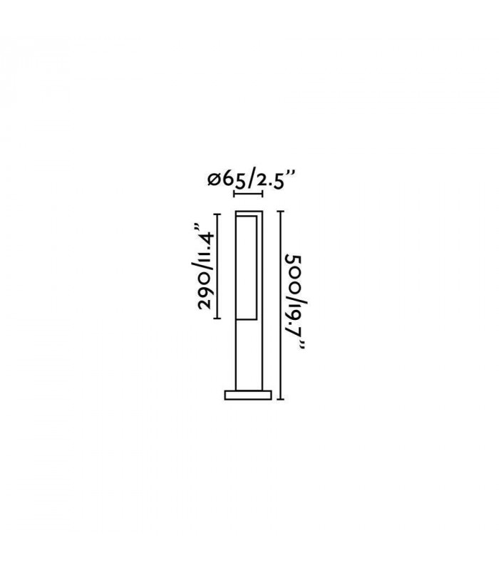 LED Outdoor Short Bollard Light Dark Grey IP54