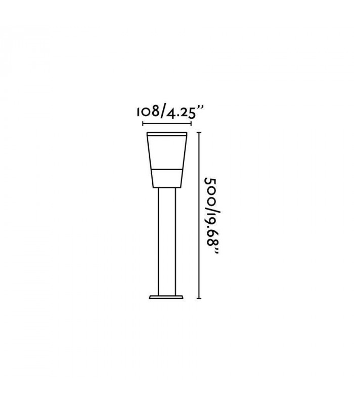 1 Light Outdoor Bollard Light Dark Grey IP44, E27