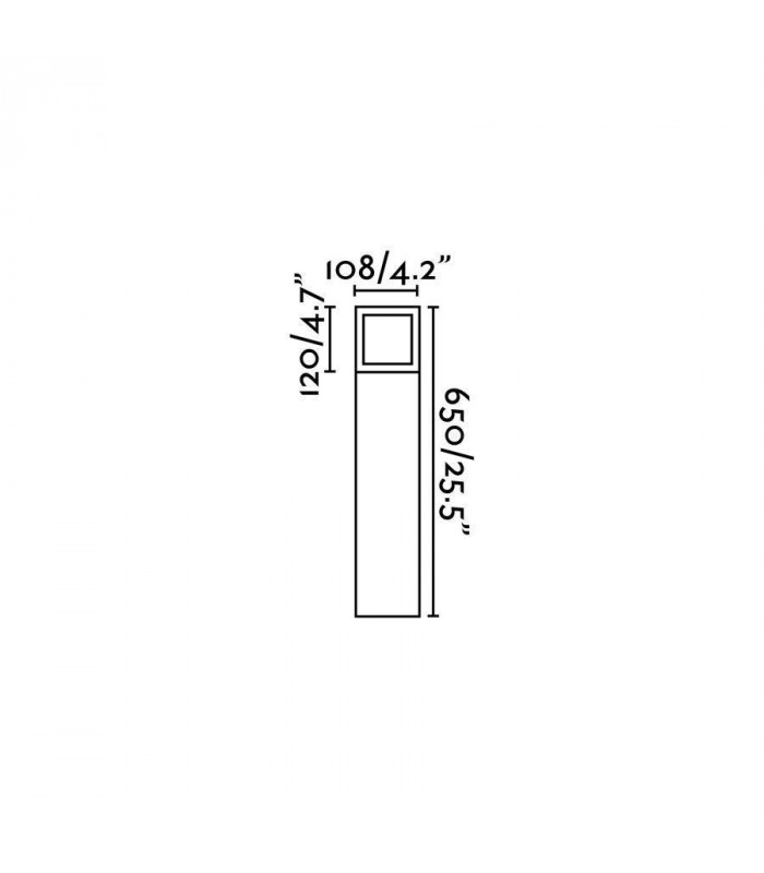 1 Light Outdoor Bollard Light Dark Grey IP54, E27