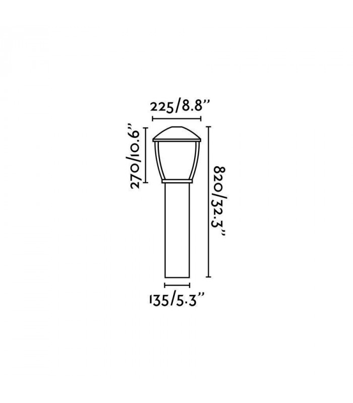 1 Light Outdoor Bollard Light Dark Grey IP44, E27