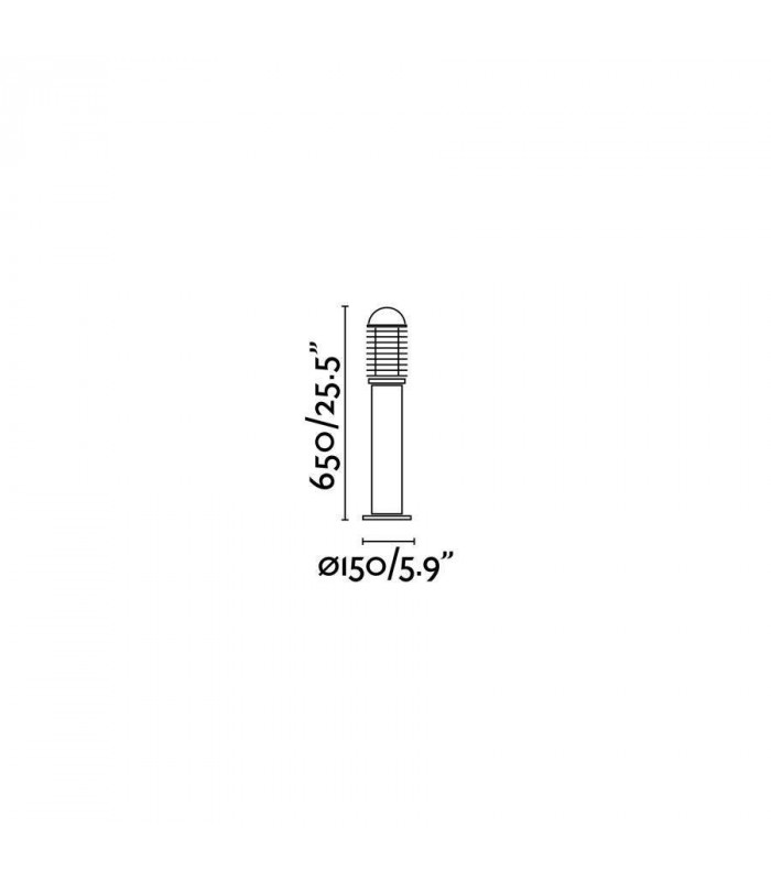 1 Light Outdoor Short Bollard Light Black IP44, E27