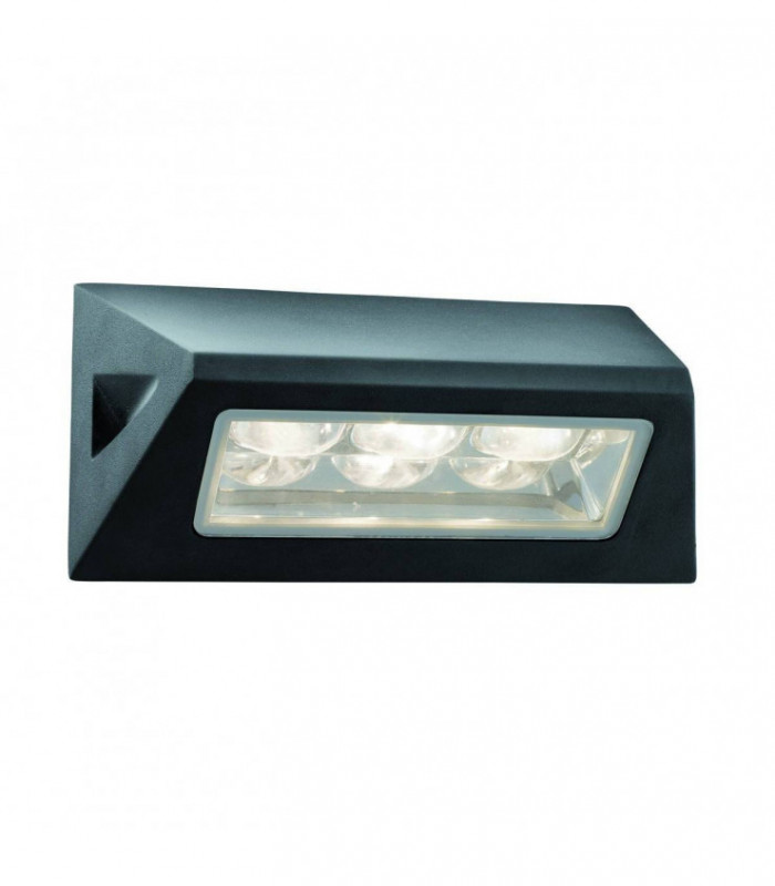 LED 3 Light Outdoor Wall Light Black IP44