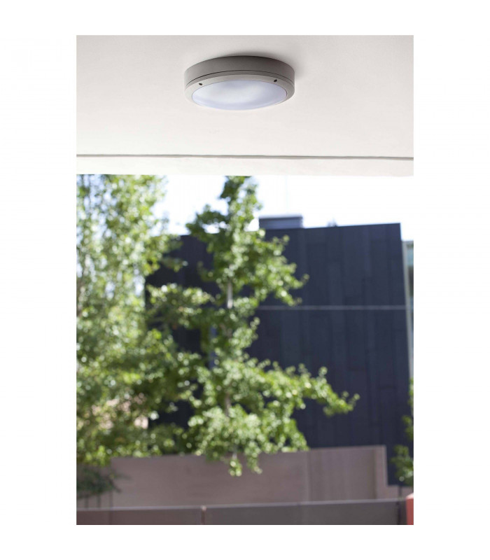 1 Light Outdoor Ceiling Light White, Grey IP54, E27