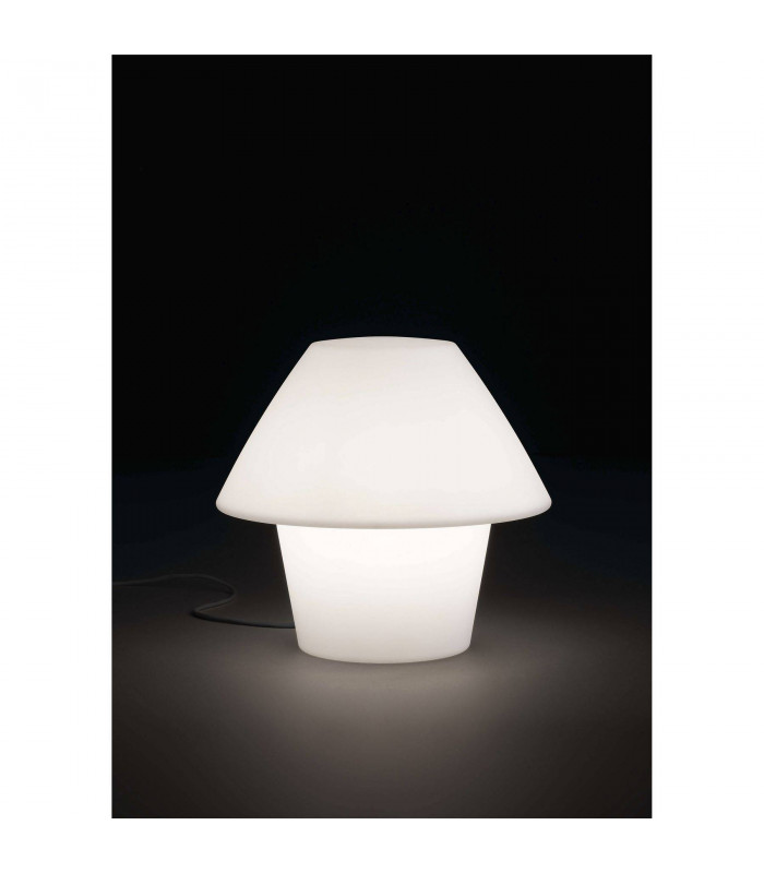1 Light Outdoor Floor Lamp White IP44, E27