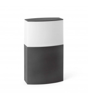 1 Light Outdoor Bollard Pedestal Light White, Dark Grey IP44, E27