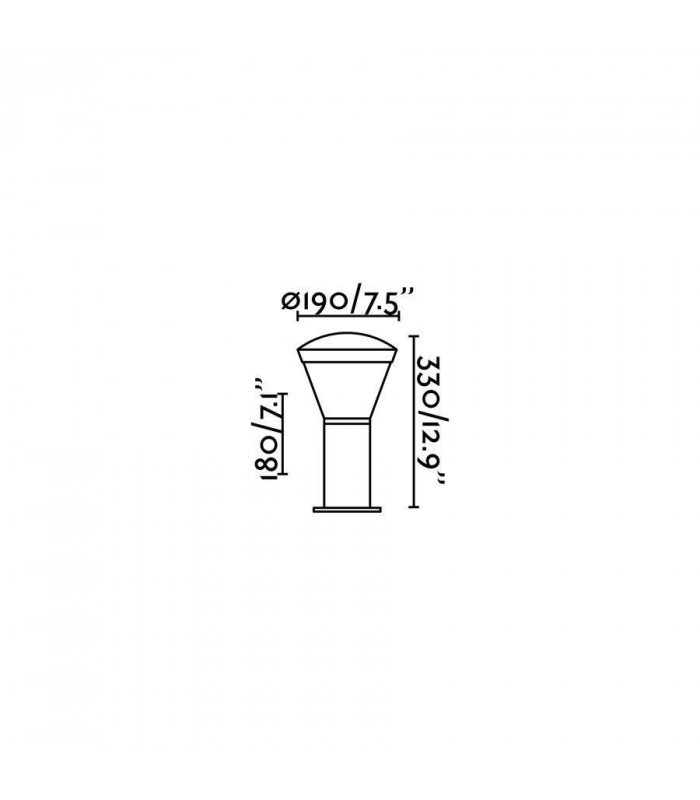 LED Outdoor Pedestal Light White, Dark Grey IP65
