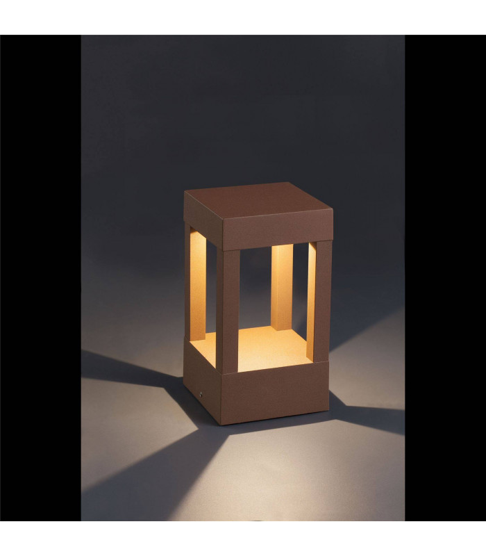 LED Outdoor Pedestal Light Rust Brown IP54