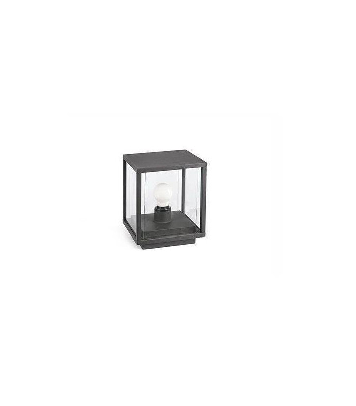 1 Light Outdoor Pedestal Light Dark Grey IP54, E27