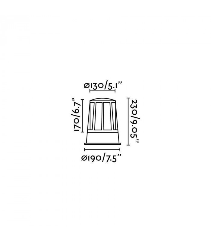 1 Light Outdoor Pedestal Light Dark Grey IP54, E27