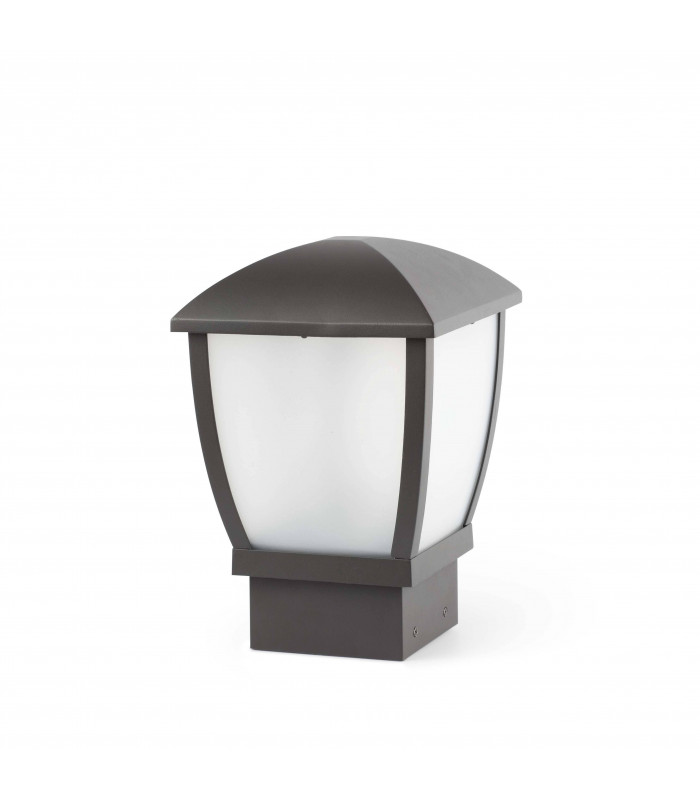 1 Light Outdoor Pedestal Light Dark Grey IP44, E27
