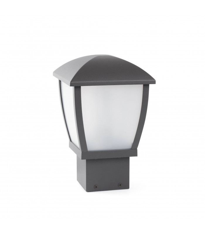 1 Light Outdoor Pedestal Light Dark Grey IP44, E27