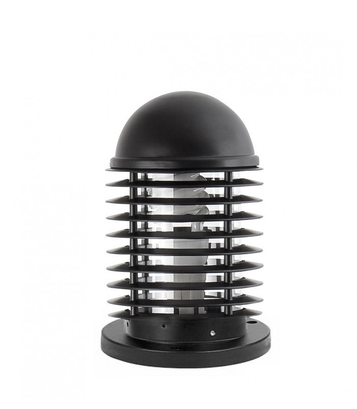 1 Light Outdoor Pedestal Light Black IP44, E27