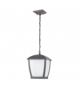 1 Light Large Square Outdoor Ceiling Pendant Light White, Dark Grey IP44, E27
