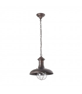 1 Light Large Outdoor Ceiling Pendant Light Clear, Rust Brown, E27