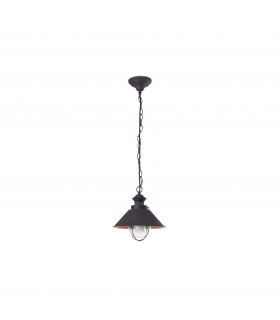 1 Light Small Outdoor Ceiling Pendant Light Brown, Copper, E27