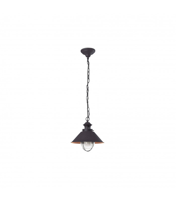 1 Light Small Outdoor Ceiling Pendant Light Brown, Copper, E27