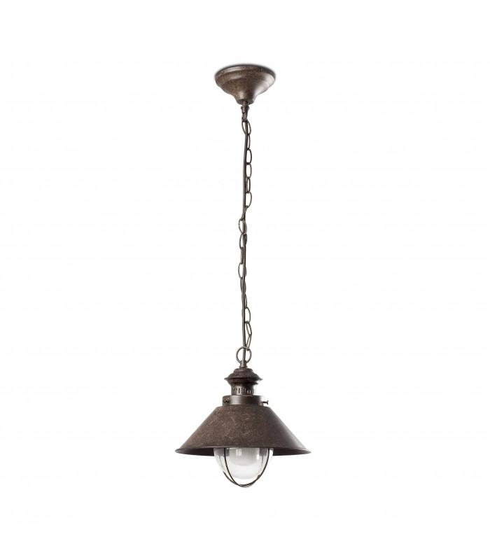 1 Light Small Outdoor Ceiling Pendant Light Clear, Rust Brown, E27