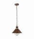 1 Light Large Outdoor Ceiling Pendant Light Clear, Rust Brown, E27