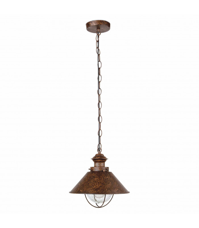 1 Light Large Outdoor Ceiling Pendant Light Clear, Rust Brown, E27
