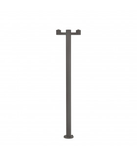 2 Light Outdoor Lamp Post Dark Grey - Base Only IP44, E27