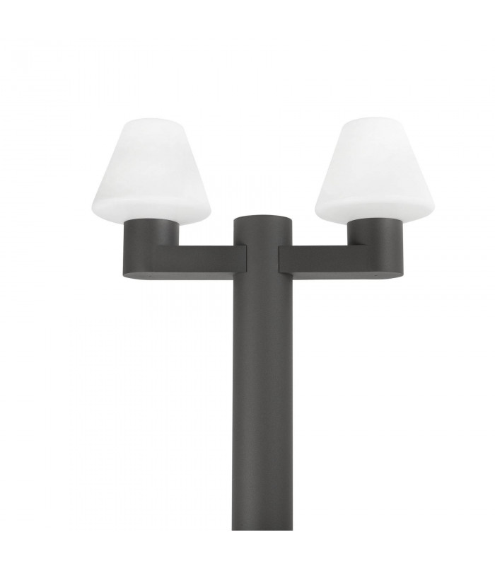 2 Light Outdoor Lamp Post Dark Grey - Base Only IP44, E27