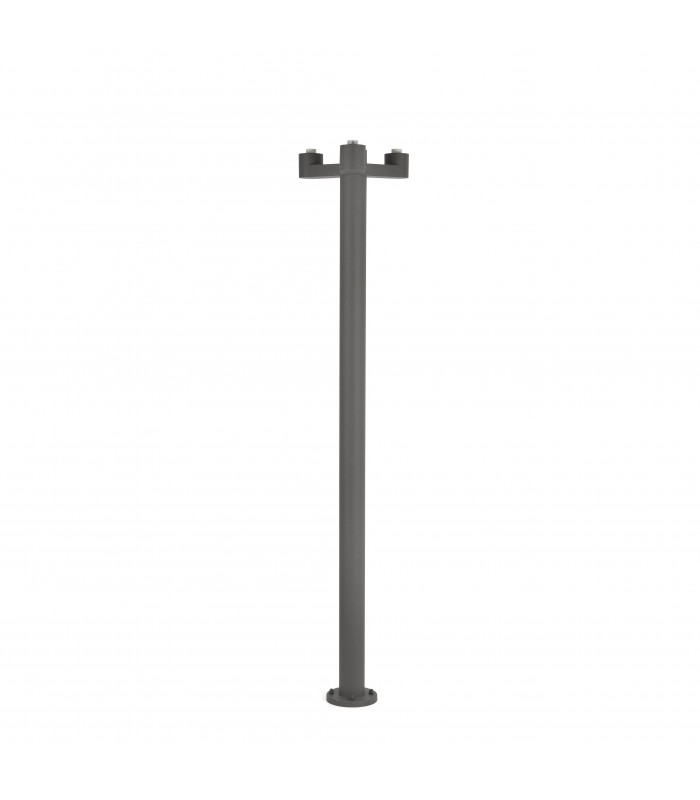 3 Light Outdoor Lamp Post Dark Grey - Base Only IP44, E27