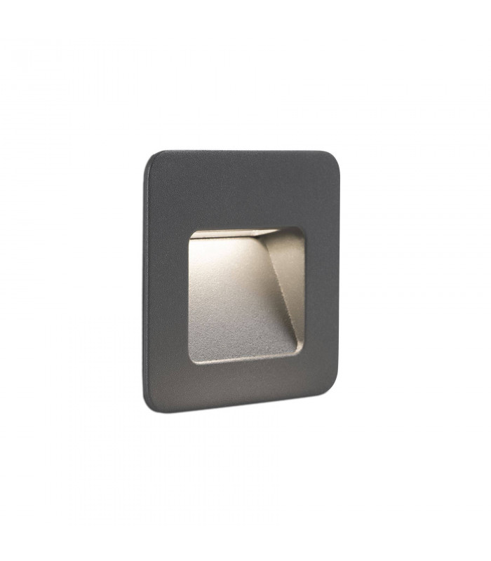 LED Outdoor Recessed Wall Light Dark Grey IP44