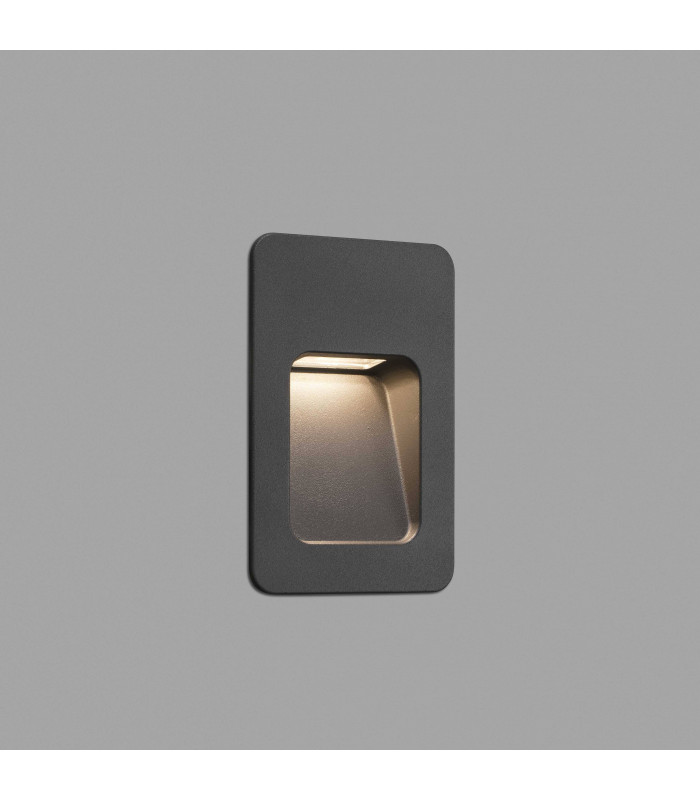 LED Outdoor Recessed Wall Light Dark Grey IP44