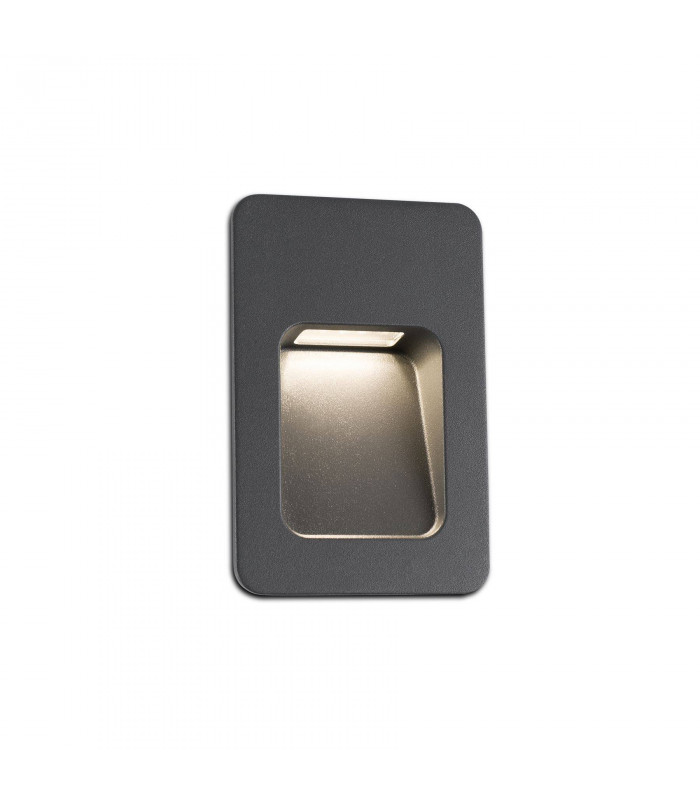 LED Outdoor Recessed Wall Light Dark Grey IP44