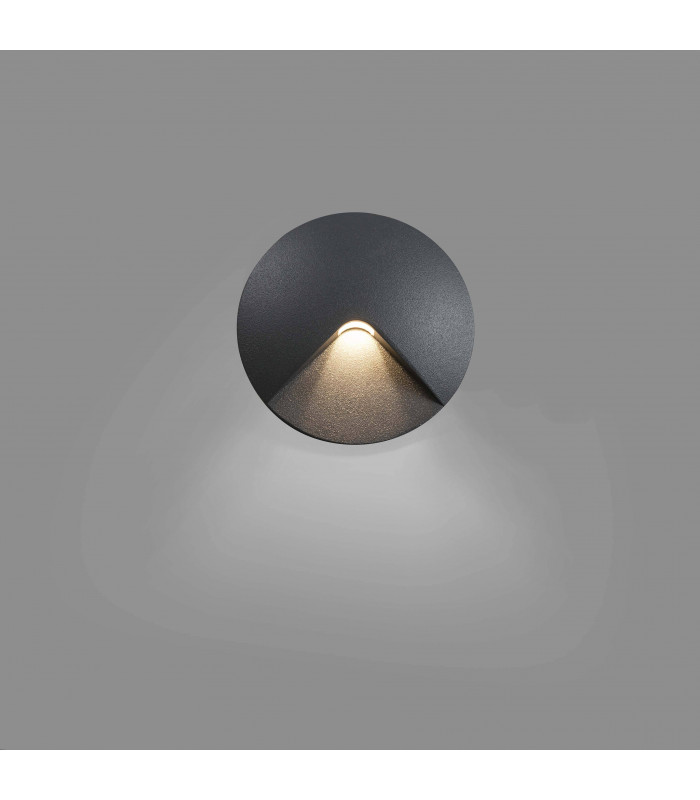 LED Outdoor Recessed Wall Light Dark Grey IP44