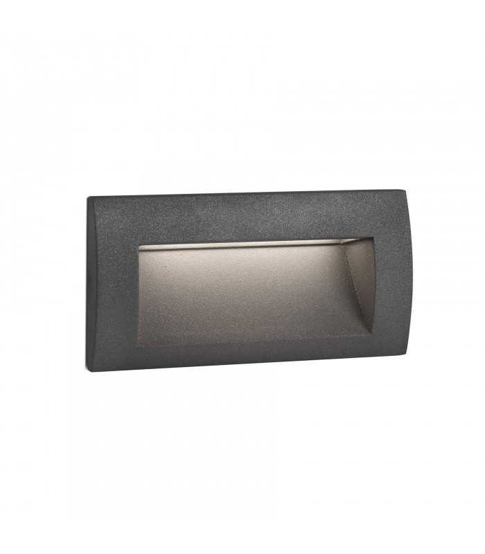 LED Outdoor Recessed Wall Light Dark Grey IP65