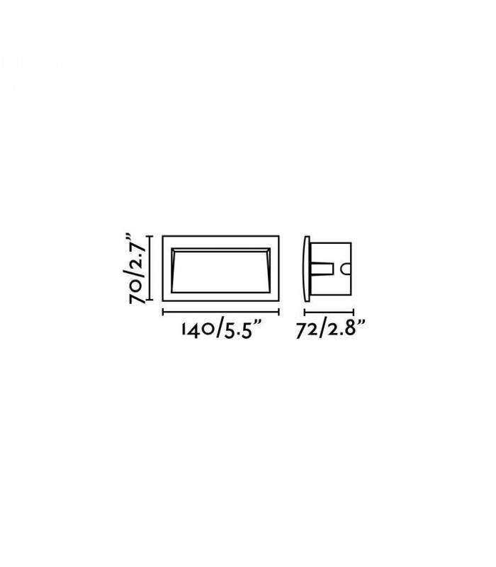 LED Outdoor Recessed Wall Light Dark Grey IP65