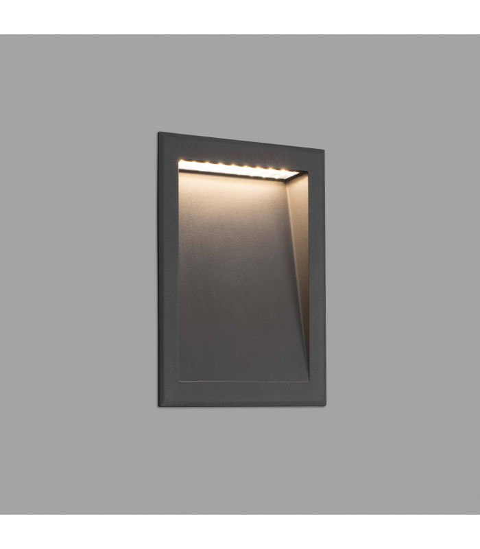 LED Outdoor Recessed Wall Light Dark Grey IP65