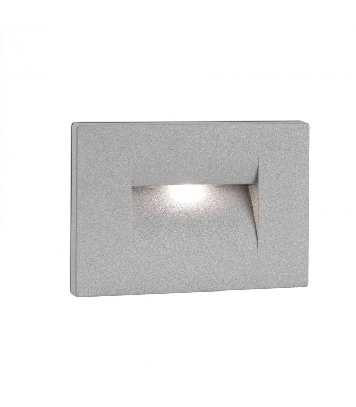 LED Outdoor Recessed Wall Light Grey IP65