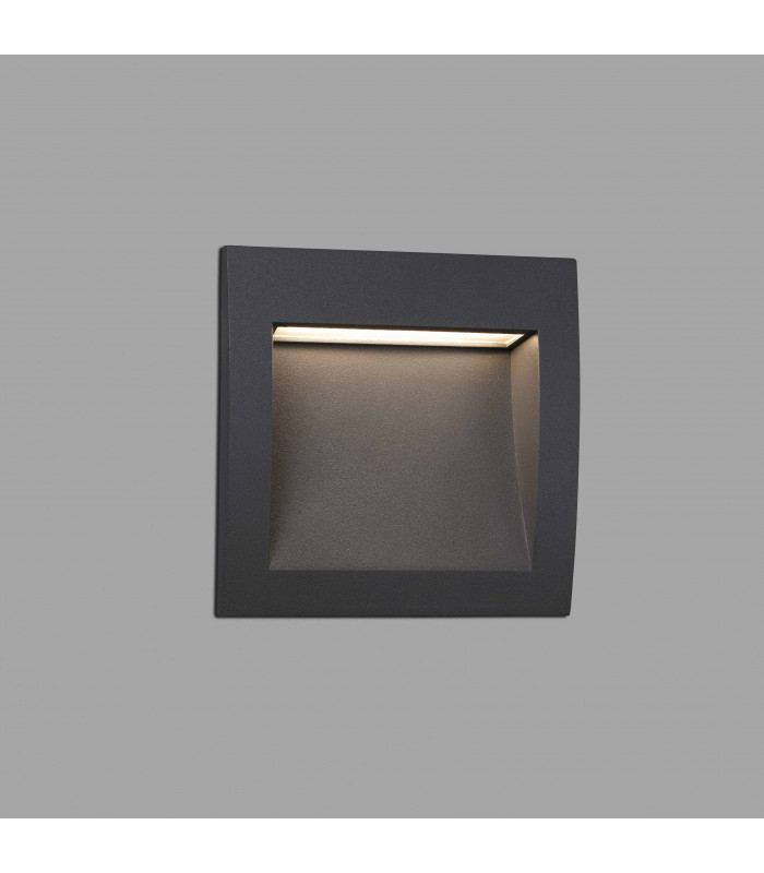 LED Outdoor Recessed Wall Light Dark Grey IP65