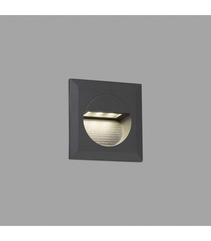 LED Outdoor Recessed Wall Light Dark Grey IP44