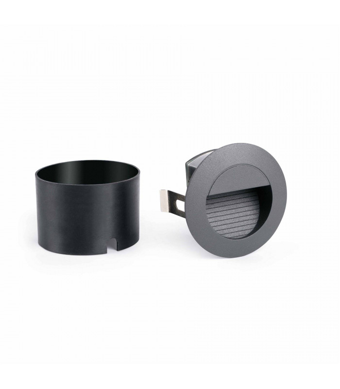 LED Outdoor Recessed Wall Light Dark Grey IP44