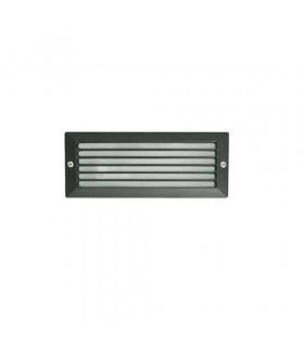 1 Light Outdoor Recessed Wall Light Black IP44, E27